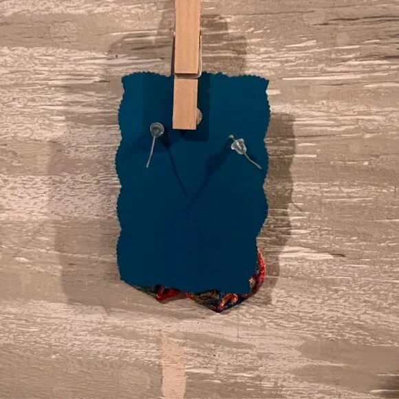 Homemade Multicolored Lace Teardrop Earrings - Picture 7 of 7